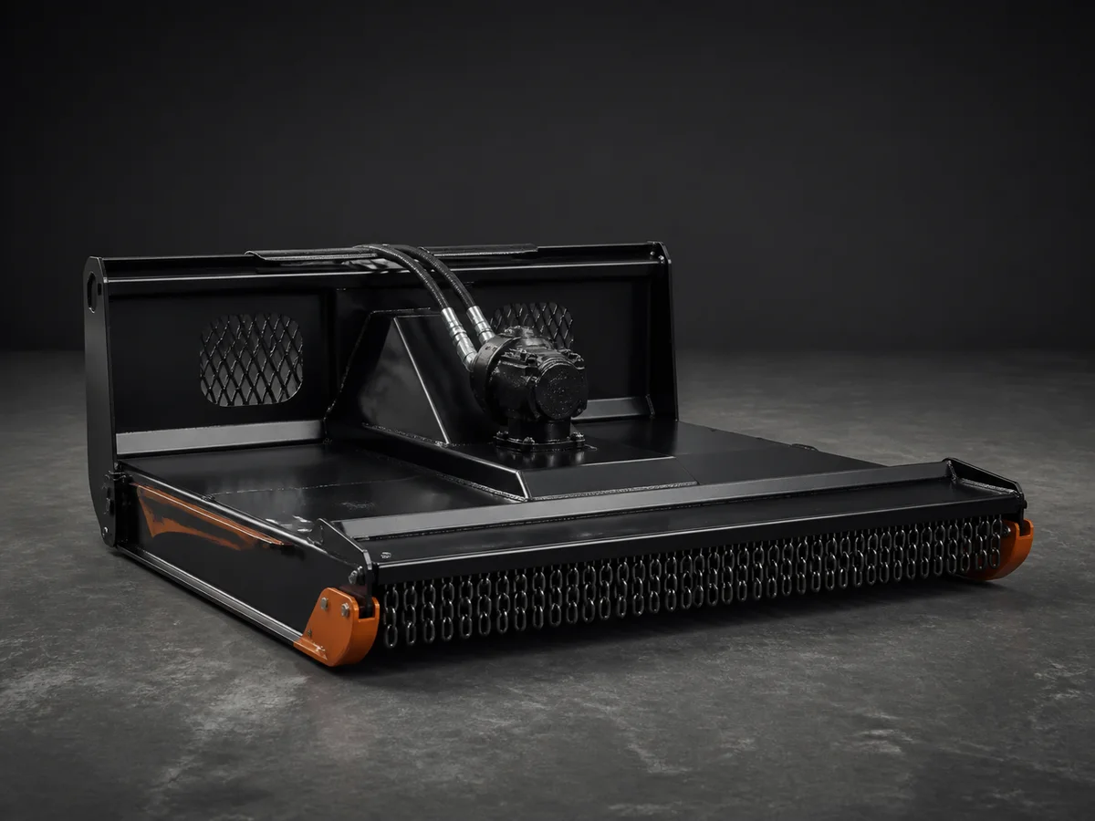 Heavy-duty skid steer brush cutter attachment