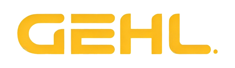 GEHL equipment brand logo indicating attachment compatibility